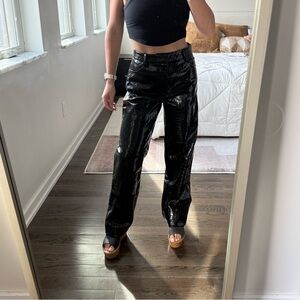 Zara Snake Print Leather Pants